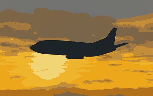 Boeing 732 zonsondergang vliegen