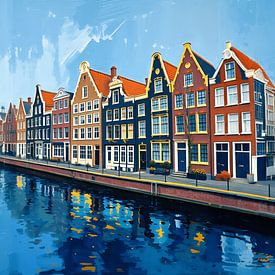 Maisons sur les quais Amsterdam sur On Your Wall