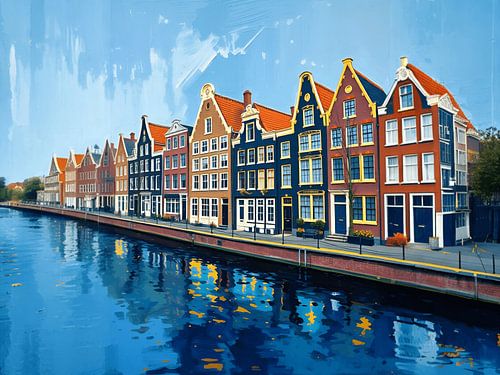 Houses on quayside Amsterdam