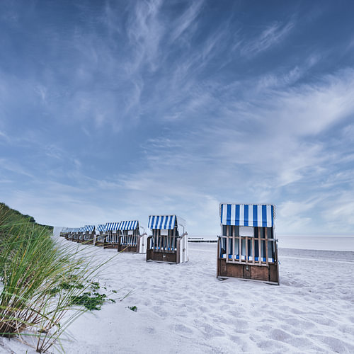 Beach huts on the Baltic Sea coast