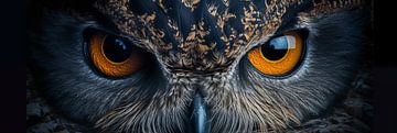 Panorama the deep, dark eyes of an owl by Animaflora PicsStock