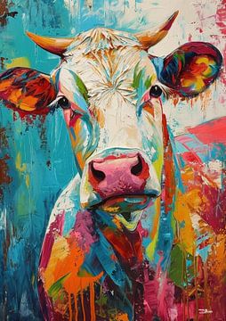 abstract farm cow by Gelissen Artworks