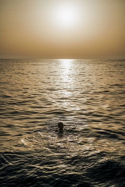 Sunset swimming by Bart Houx