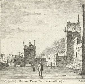 Anthonij van der Haer, Blick auf den Wittevrouwenpoort in Utrecht im Winter, ca. 1745 - 1785