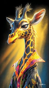 giraffe portrait by Gelissen Artworks