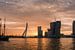Sonne am Morgen, Rotterdams Panorama von Erik van 't Hof