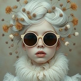 A portrait of a modern girl's soft flower day. by J.a Dijkstra