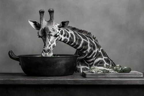 Giraffe kookt