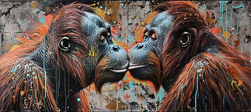 L'amour des orangs-outans sur Peintures accrocheuses
