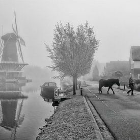 Bleskensgraaf - Nostalgic black and white photo by Kees Dorsman