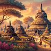 Golden Hour at Borobudur by Jeroen Kleiberg