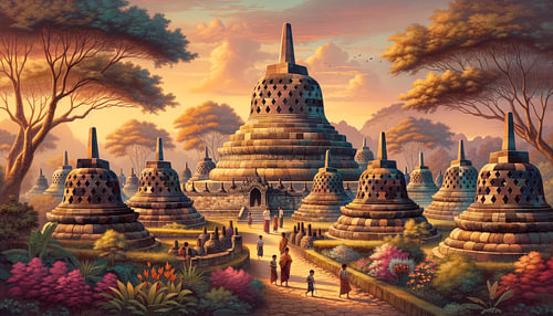 Gouden Uur bij Borobudur