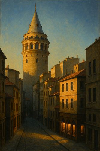 Istanbul Street Solitude: Evening Shadows in Karaköy