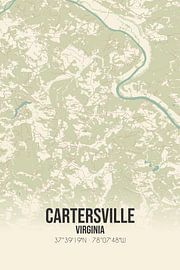 Vintage map of Cartersville (Virginia), USA. by Prints of Place