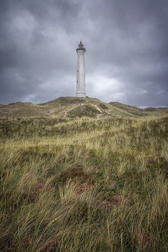 De vuurtoren van Lyngvig in Jutland, Denemarken