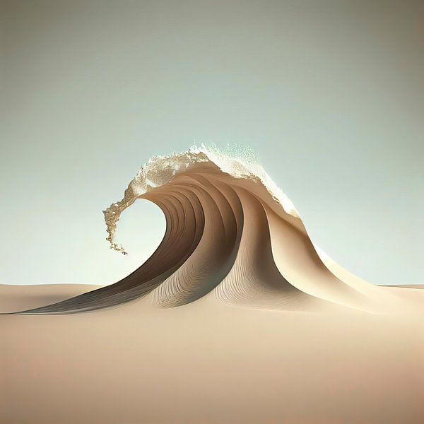 Surreale Welle aus Sand in der Wüste von Maarten Knops