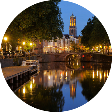 Zicht op Zandbrug en Oudegracht vanaf de Bemuurde Weerd in Utrecht  (4)