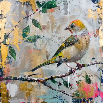 Schilderij Kleurrijke Vogel van Kunst Kriebels