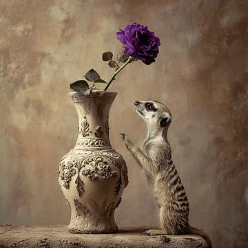 Het Stokstaartje en de Paarse bloem. van Karina Brouwer