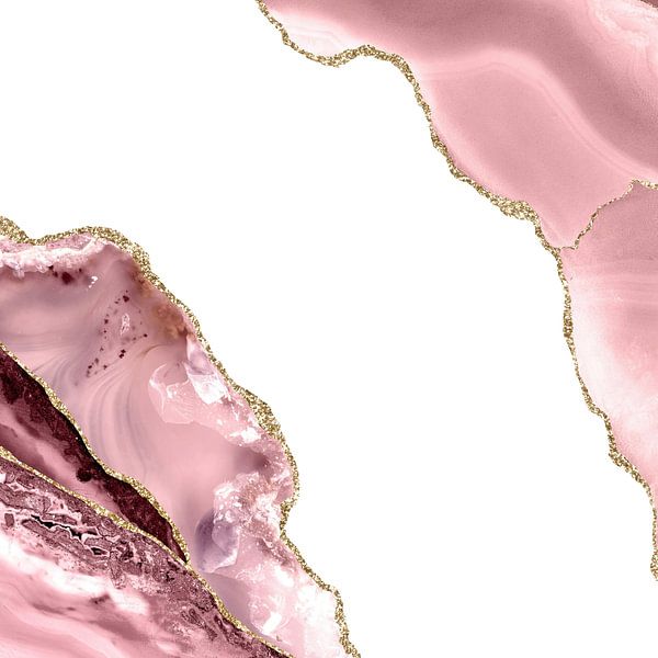 Blush &amp; Goud Agaat Textuur 06 van Aloke Design