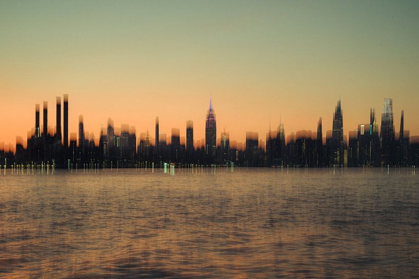 Abstract stadsgezicht: New York bij zonsondergang van NZME Photography