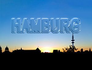 Gläserner Schriftzug Hamburg