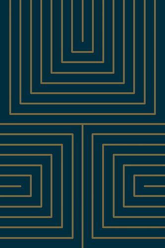 Goldene Linien auf Dunkelblau (modern abstrakt)