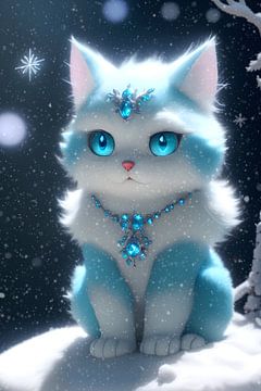 Little snow cat by H.Remerie Photography and digital art