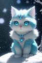 Kleine sneeuwkat van Hilde Remerie Photography and digital art thumbnail