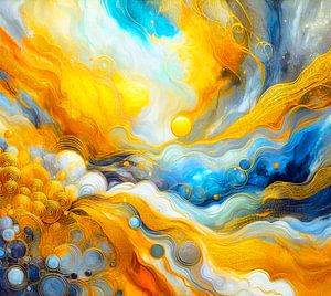 Abstrakt in Erdtönen und Gold.  ( 6 )
