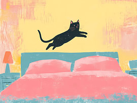 Mijn bed? Haar Trampoline van Littlewhitecat