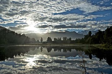 Lake Matheson (Mirror Lake) van Bart van Wijk Grobben