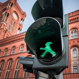 Berlin Traffic Light Man Red City Hall by Sven Hilscher