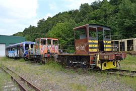 Old trains of Raeren station by R Schloesser