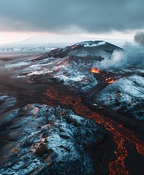 Vulkanische aderen, IJsland van fernlichtsicht