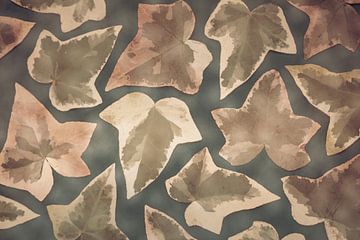 Mozaïek van bladeren in natuurlijke kleuren van Lisette Rijkers