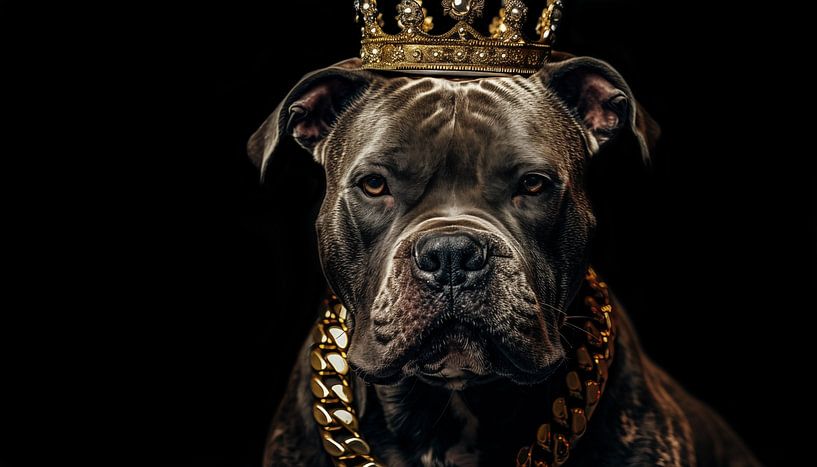 Pitbull king with crown panorama by TheXclusive Art