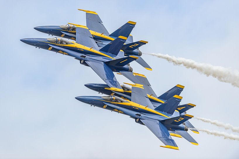 Blue Angels in a Diamond Formation. by Jaap van den Berg