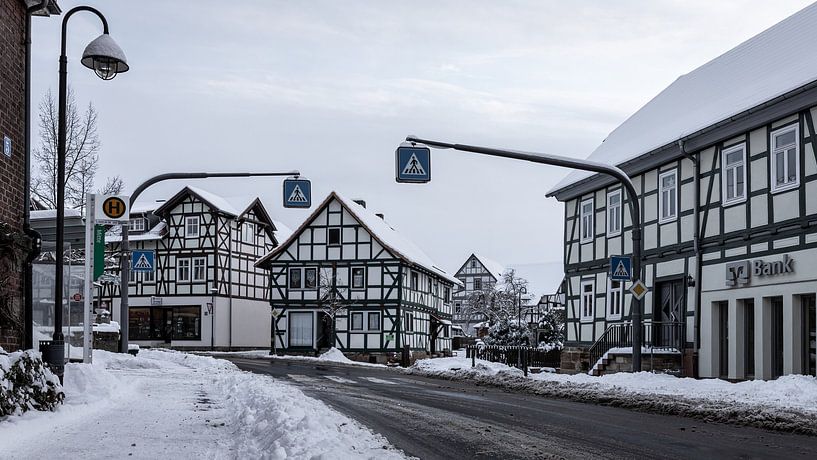 Herleshausen Fachwerkhäuser im Winter von Roland Brack