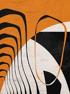 Organische geometrische abstrakte Kunst in Erdtönen