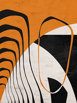 Organische geometrische abstracte kunst in aardetinten