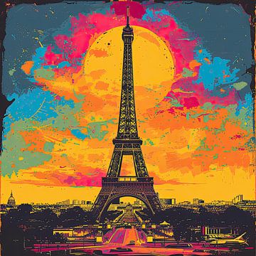 Paris Eiffel Tower France Pop Art by Niklas Maximilian