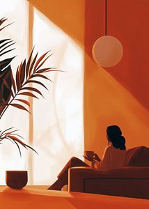 Woman life minimal art shadows