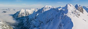 Mountain panorama in winter from the Nebelhorn, 2224m, into the Rettenschwang valley, Allgäu Alps by Walter G. Allgöwer