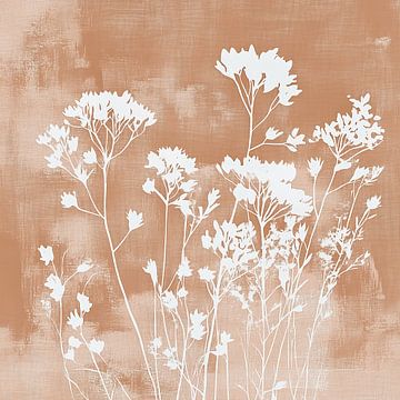 Fleurs blanches sur terre cuite sur Bianca ter Riet