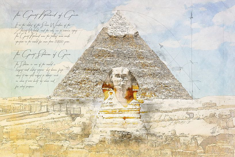 Great Sphinx of Giza + Sphinx, Egypt by Theodor Decker