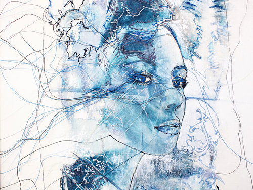 'Blue Rebel' - Woman made of wire. by Kim Rijntjes