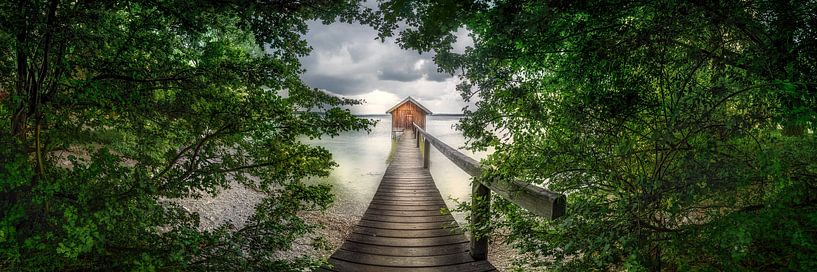 Fairytale footbridge at the lake in Bavaria by Voss Fine Art Fotografie