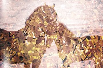 Contouren van paarden in gebladerte van Art by Janine
