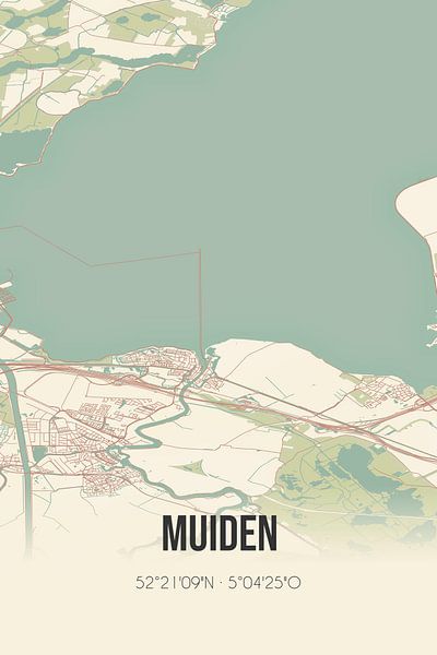 Vieille carte de Muiden (Hollande du Nord) par Affiches de lieux